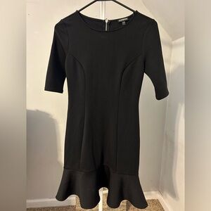 Express Black 3/4 Sleeve Flounce Dress - Size 0